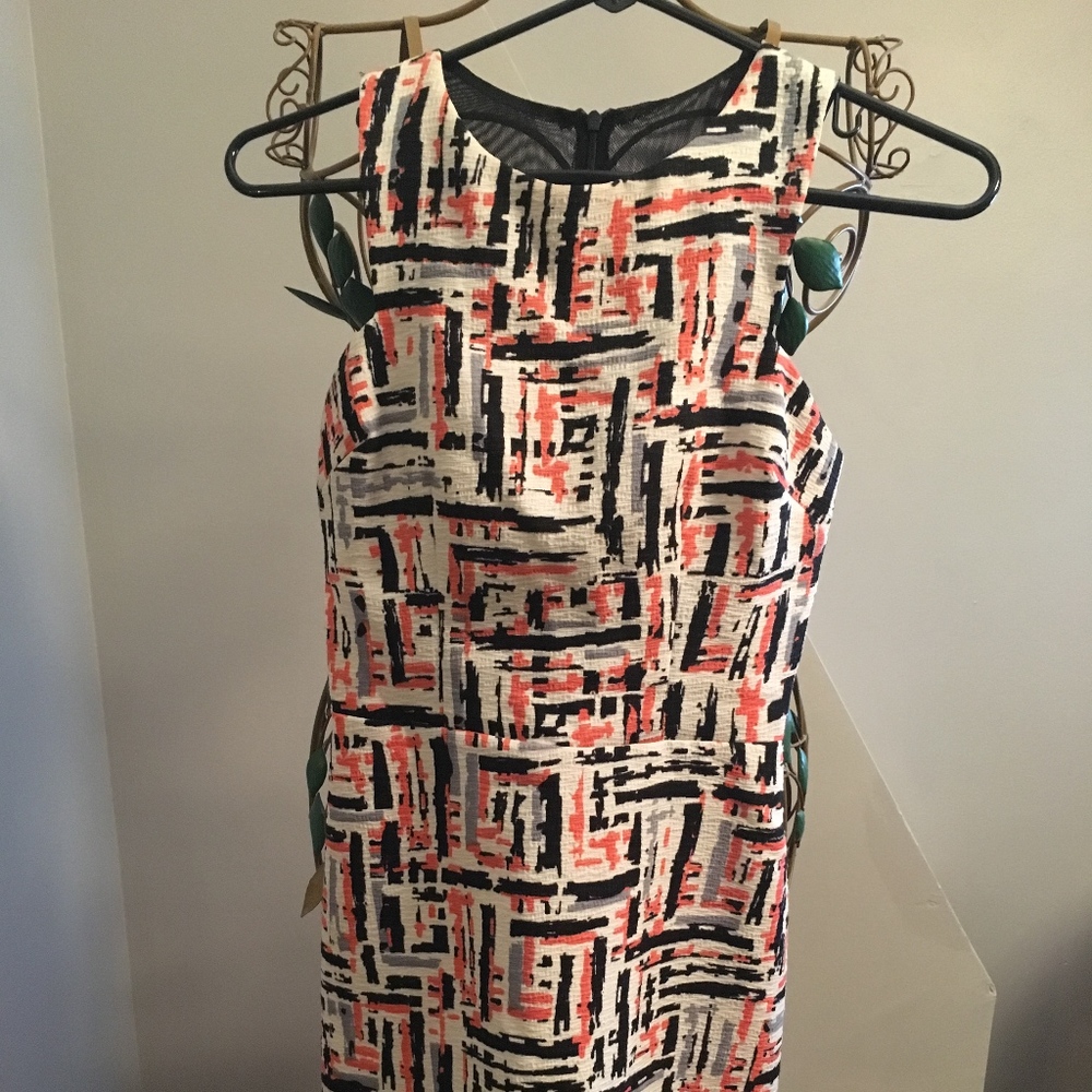 Aqua Coral pattern open-back dress